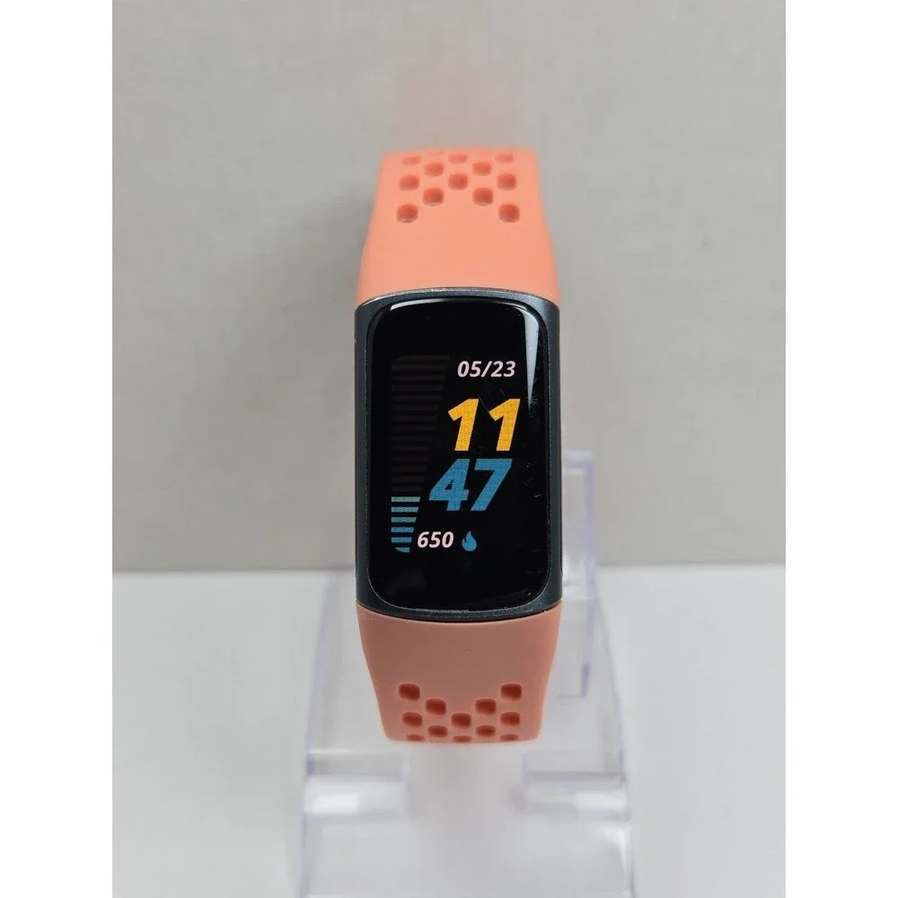 Fitbit Charge 5 FB423 Coral Fitness Tracker GPS Heart Monitor Watch IP68 - Read